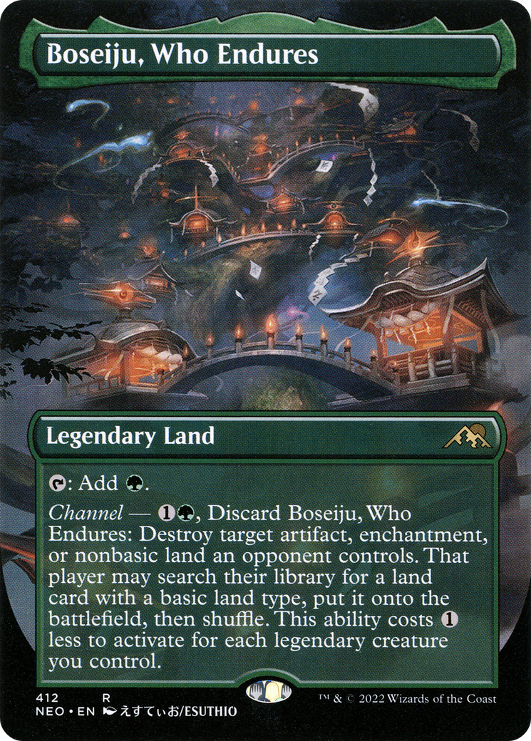 Boseiju, Who Endures (Borderless) (NEO-412) - Kamigawa: Neon Dynasty Foil
