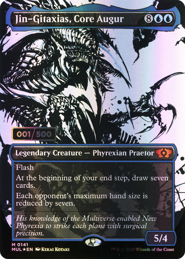 Jin-Gitaxias, Core Augur (Serial Numbered) (MUL-141) - Multiverse Legends: (Showcase) (Borderless) Foil