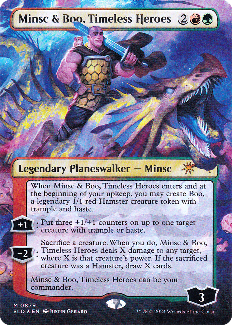 Minsc & Boo, Timeless Heroes (Rainbow Foil) (SLD-879) - Secret Lair Drop (Borderless) Foil