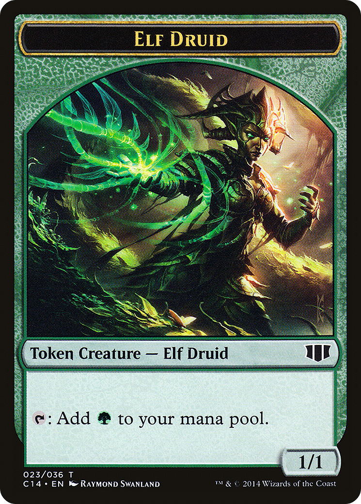 Elf Druid // Beast (4/4) Double-sided Token (C14-23 // 20) - Commander 2014 Tokens