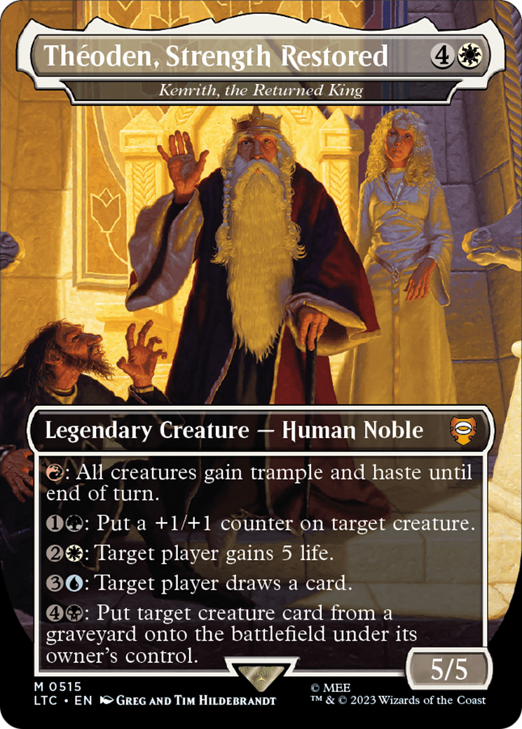 Theoden, Strength Restored - Kenrith, the Returned King (Borderless) (LTC-515) - Tales of Middle-earth Commander / Théoden, Strength Restored