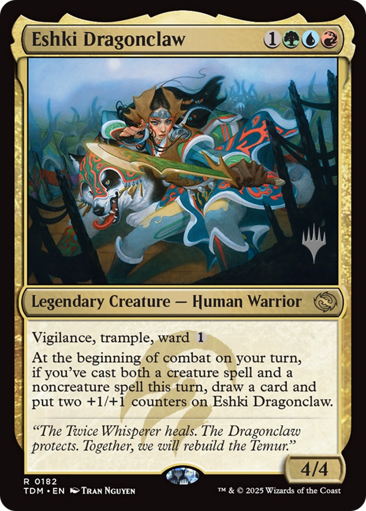 Eshki Dragonclaw (PPTDM-182) - Promo Pack: Tarkir: Dragonstorm Foil