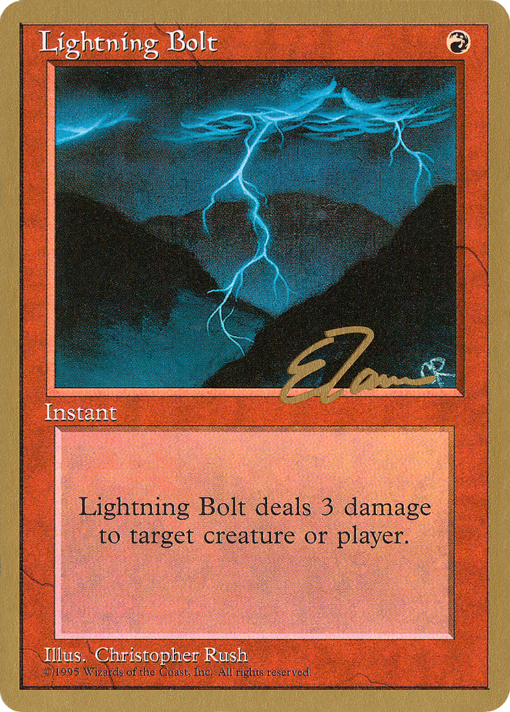 Lightning Bolt - 1996 Eric Tam (4ED) (WCD-) - Pro Tour Collector Set