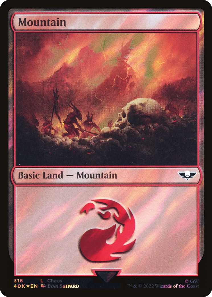 Mountain (316) (Surge Foil) (40K-316) - Warhammer 40,000 Commander Foil