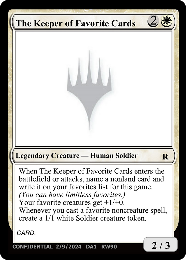 The Keeper of Favorite Cards (UNK-RW90A) - Unknown Event