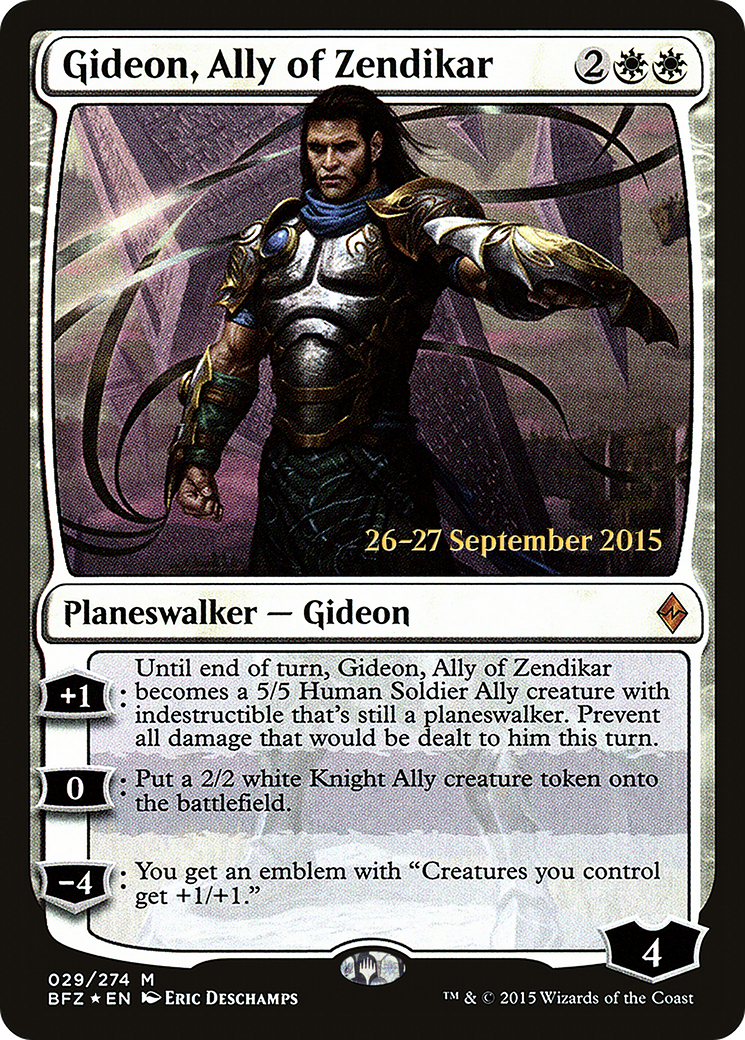 Gideon, Ally of Zendikar (PRE-29S) - Battle for Zendikar Promos Foil