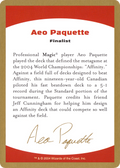 2004 Aeo Paquette Biography Card (WCD-) - World Championship Decks 2004
