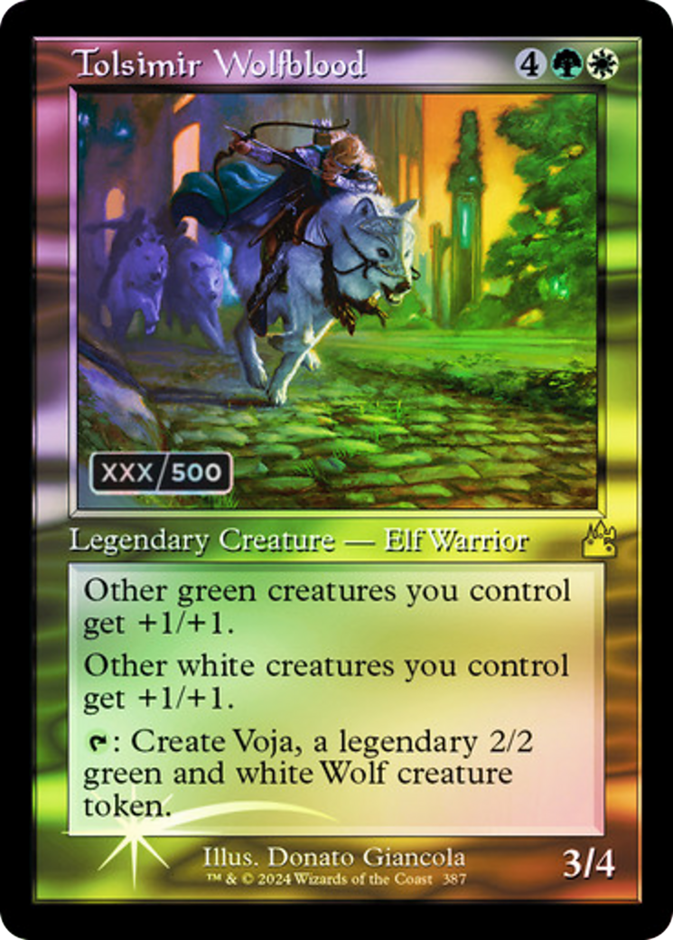 Tolsimir Wolfblood (Retro Frame) (Serial Numbered) (RVR-387) - Ravnica Remastered Foil