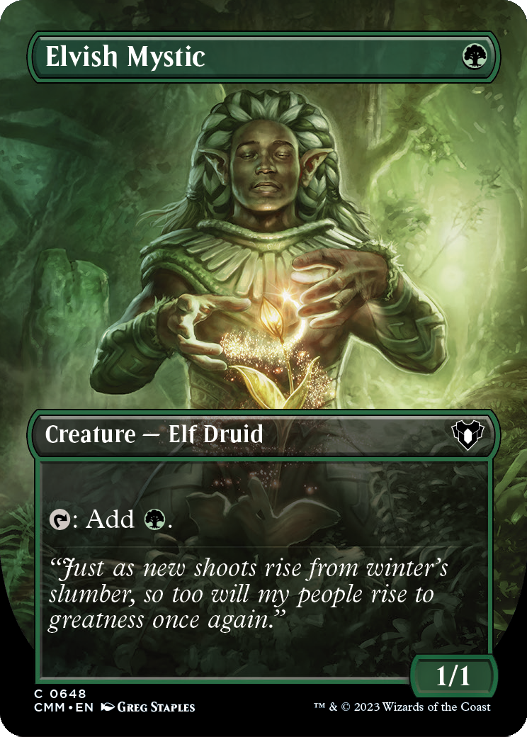 Elvish Mystic (Borderless) (CMM-648) - Commander Masters