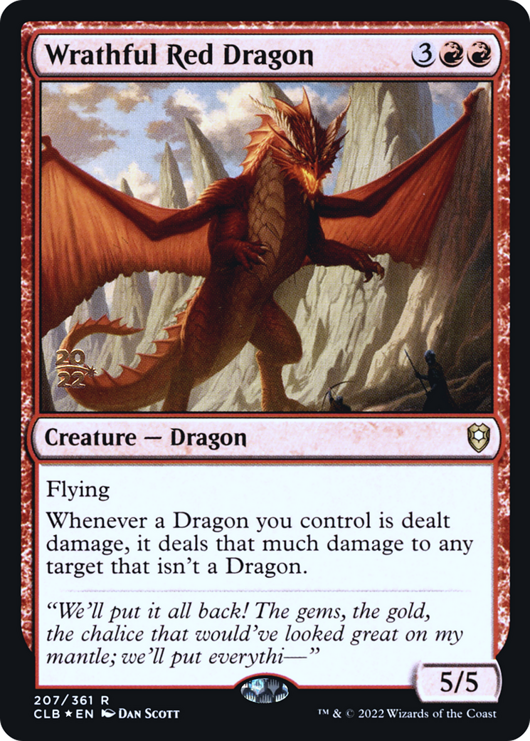 Wrathful Red Dragon (PRE-207) - Battle for Baldur's Gate Promos Foil