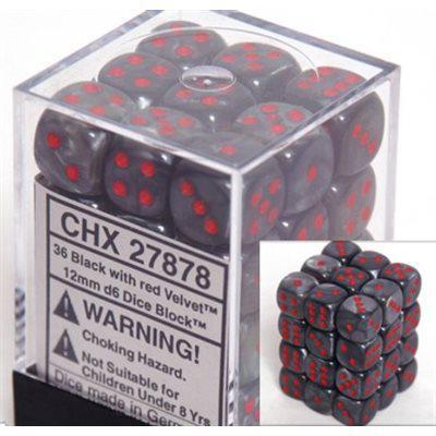 Chessex 36 D6 Velvet Black/Red