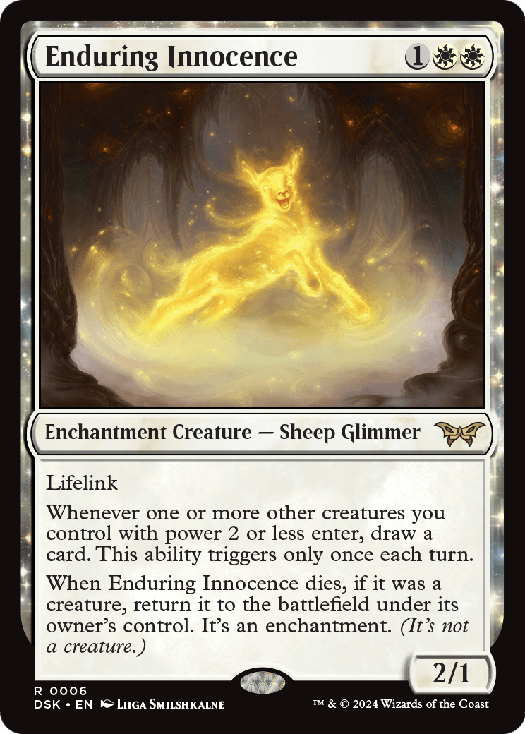 Enduring Innocence (DSK-006) - Duskmourn: House of Horror: (enchantment) Foil