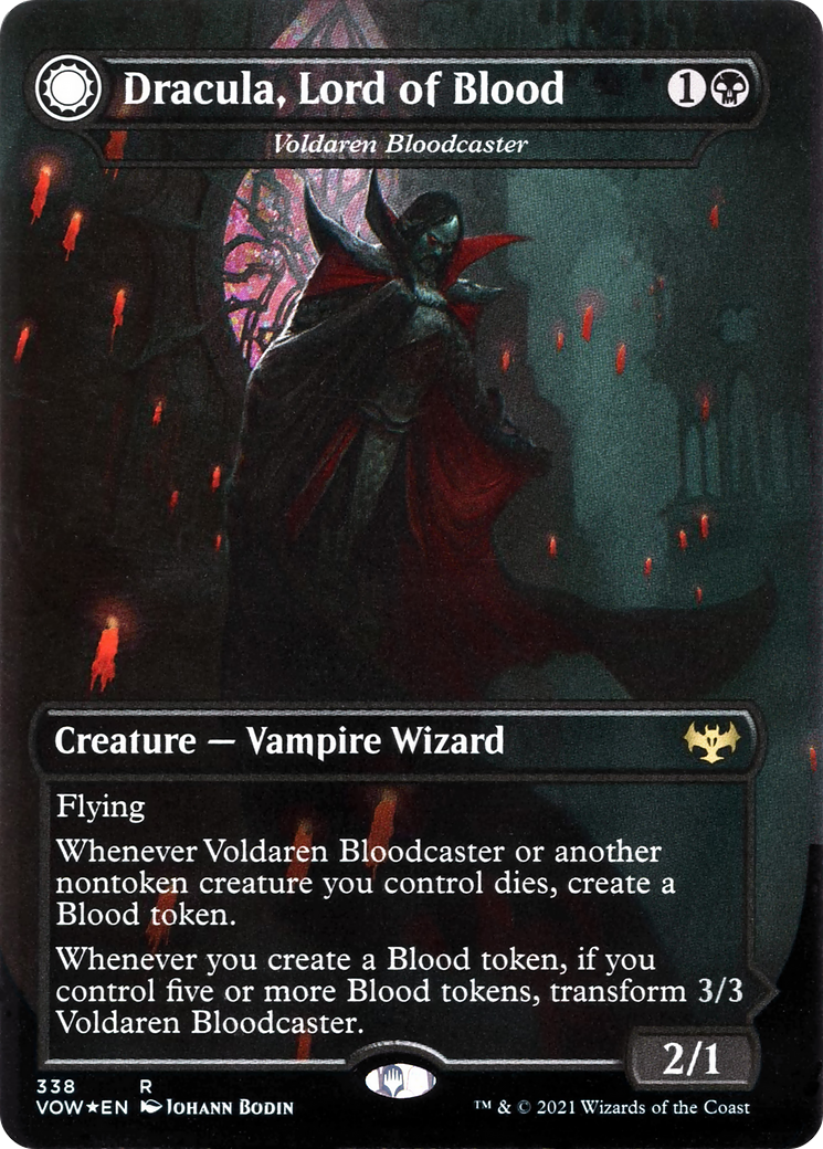 Dracula, Lord of Blood - Voldaren Bloodcaster (VOW-338) - Innistrad: Crimson Vow: (Double Faced Transform) (Borderless)