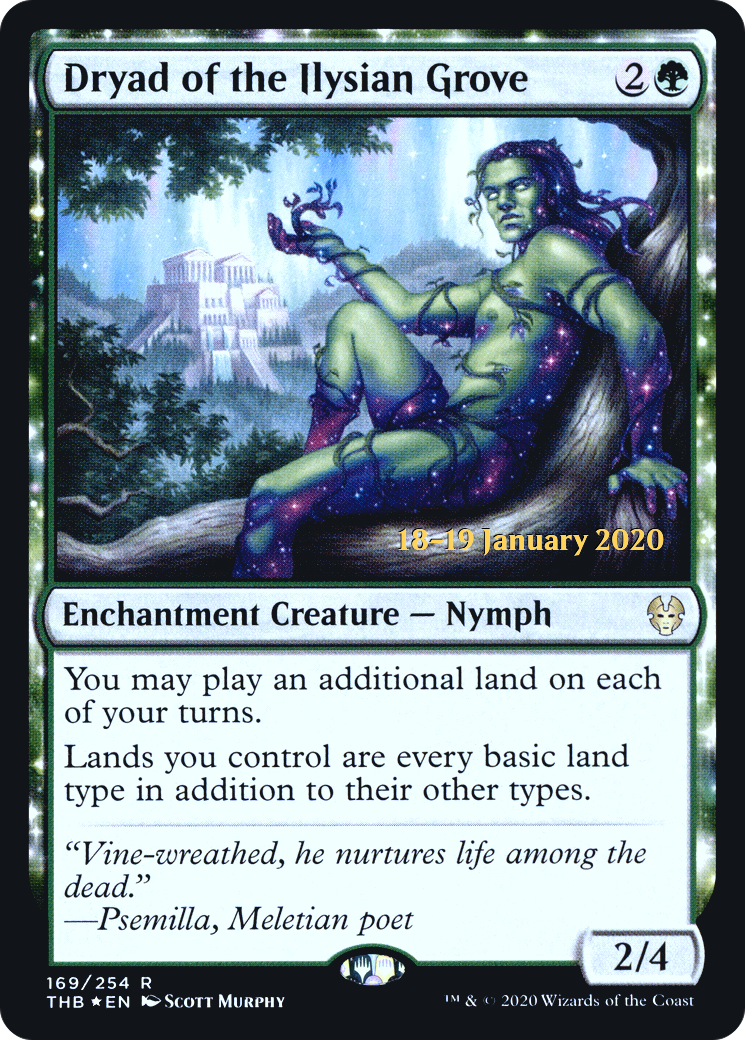 Dryad of the Ilysian Grove (PRE-169S) - Theros Beyond Death Promos: (enchantment) Foil