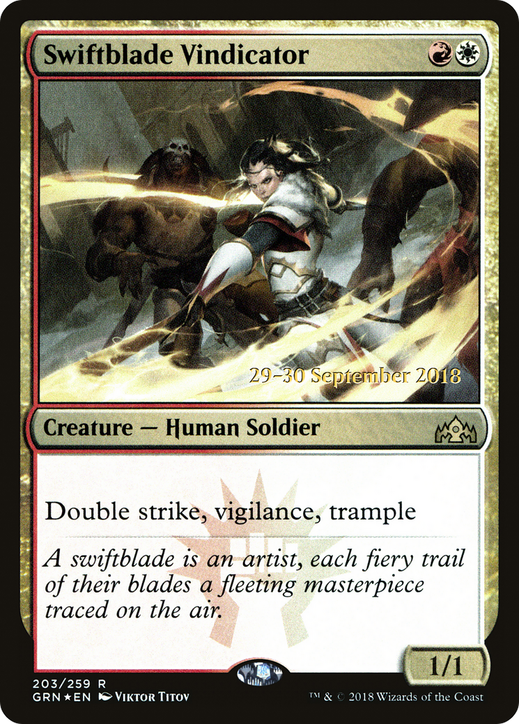 Swiftblade Vindicator (PRE-203S) - Guilds of Ravnica Promos Foil