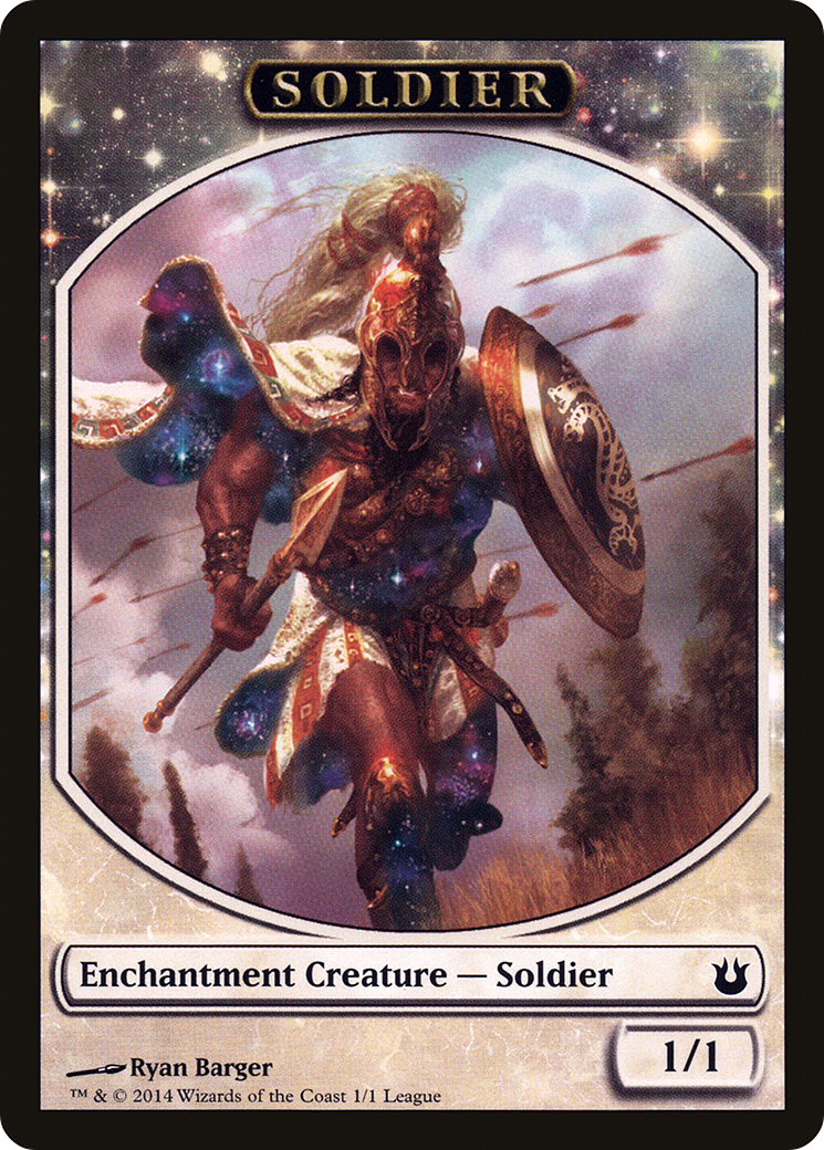 Soldier Token (Born of the Gods) (LEP-001) - League Tokens 2014: (enchantment)