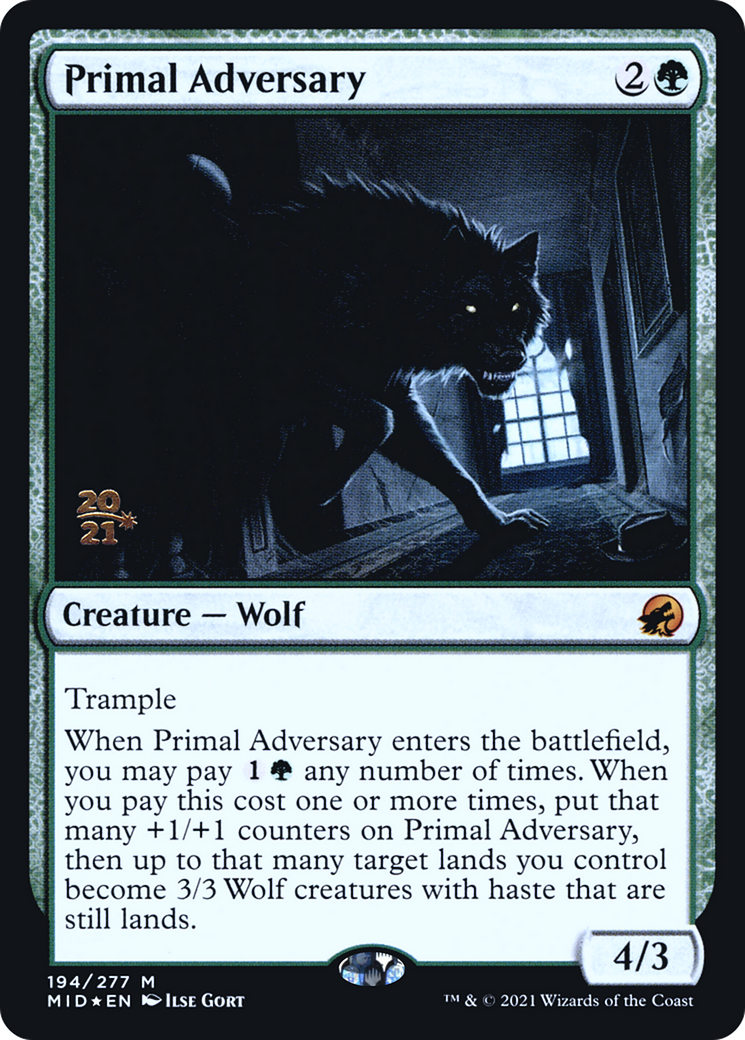 Primal Adversary (PRE-194S) - Innistrad: Midnight Hunt Promos Foil
