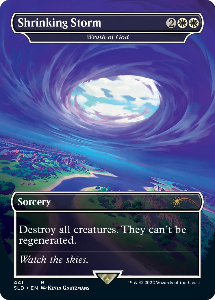 Shrinking Storm - Wrath of God (SLD-441) - Secret Lair Drop / Shrinking Storm (Borderless) Foil