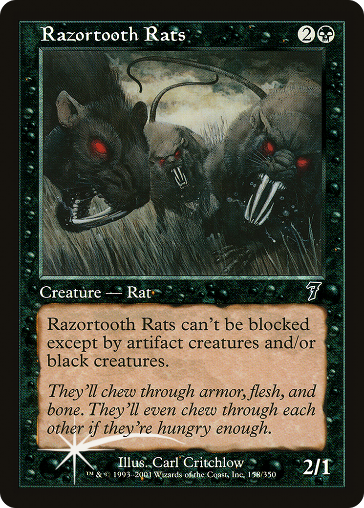 Razortooth Rats (7ED-158★) - 7th Edition