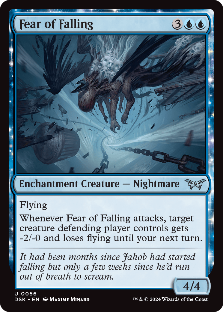 Fear of Falling (DSK-056) - Duskmourn: House of Horror: (enchantment) Foil