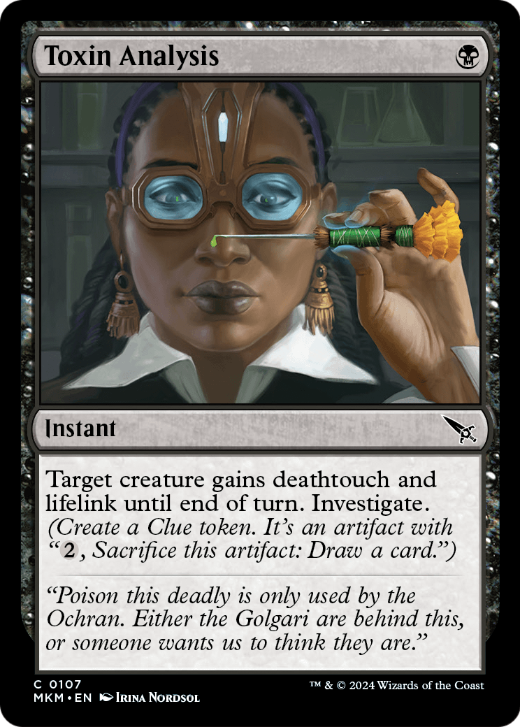 Toxin Analysis (MKM-107) - Murders at Karlov Manor