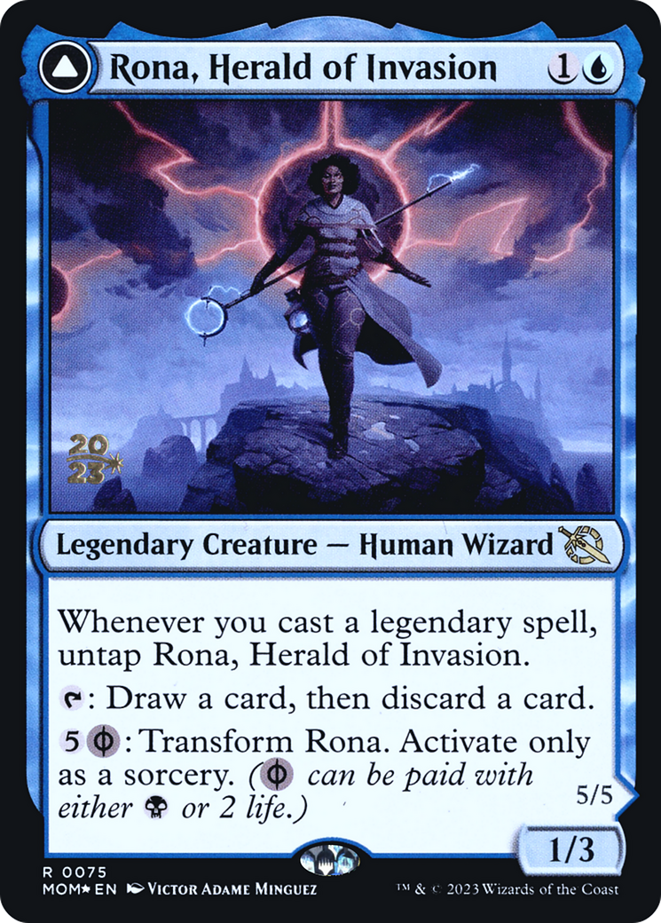 Rona, Herald of Invasion (PRE-075) - March of the Machine Promos Foil