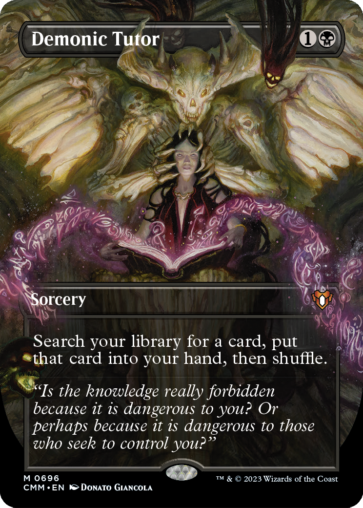 Demonic Tutor (Borderless) (CMM-696) - Commander Masters Foil