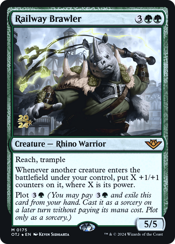 Railway Brawler (PRE-175) - Outlaws of Thunder Junction Promos Foil