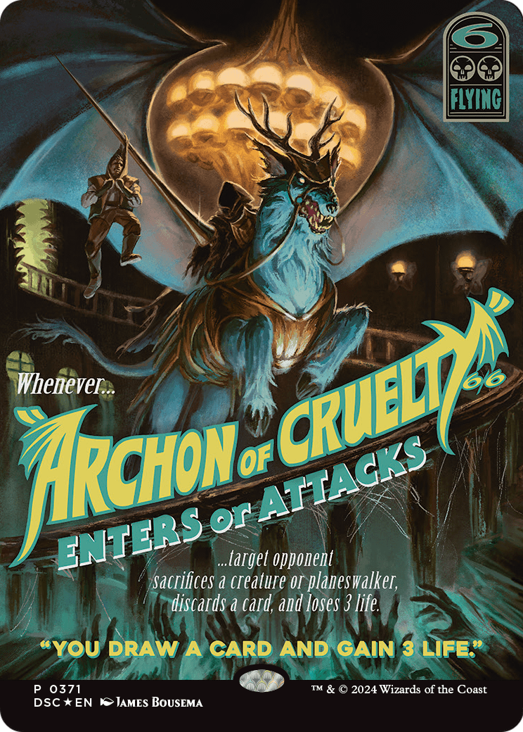Archon of Cruelty (Showcase) (DSC-371) - Duskmourn: House of Horror Commander (Borderless) Foil