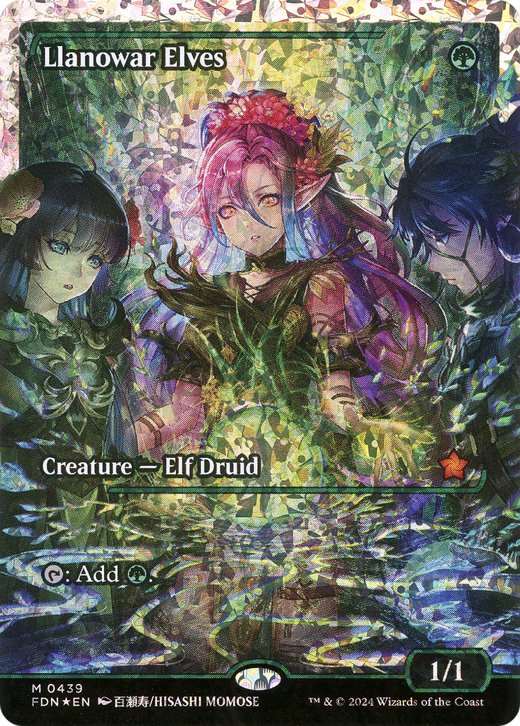 Llanowar Elves (Showcase) (Fracture Foil) (FDN-439) - Foundations: (Showcase) Foil