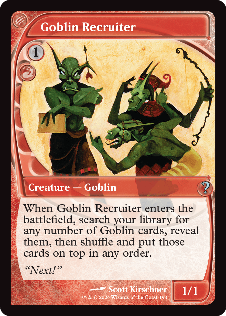 Goblin Recruiter (Future Sight) (MB2-193) - Mystery Booster 2 Foil