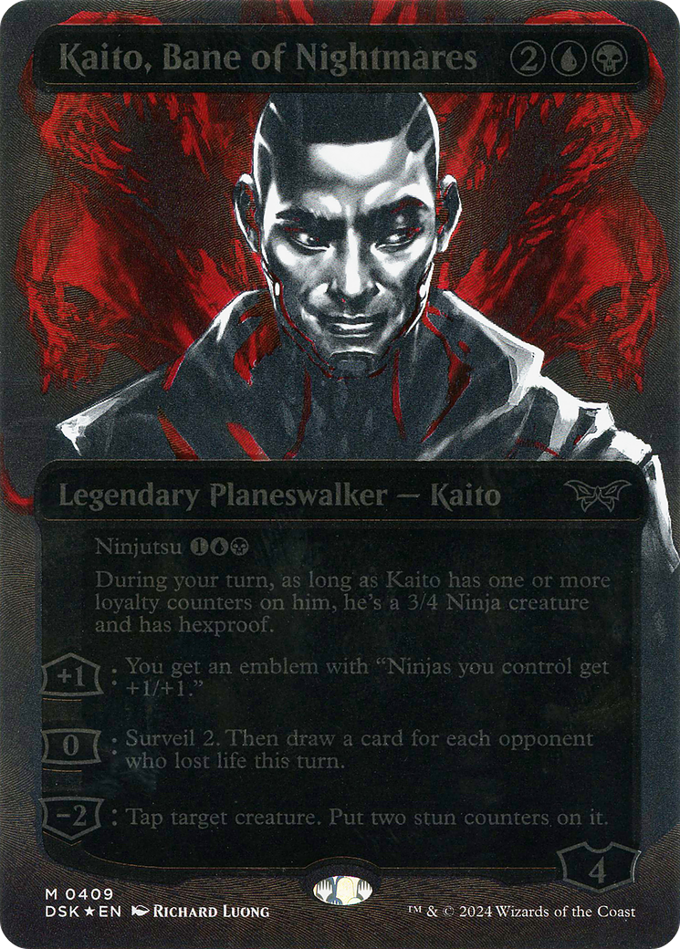 Kaito, Bane of Nightmares (Showcase) (Textured Foil) (DSK-409) - Duskmourn: House of Horror: (Showcase) (Borderless) Foil