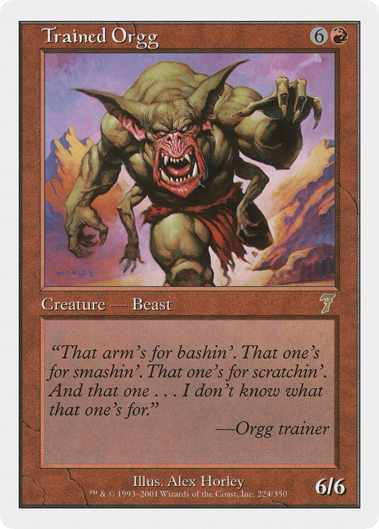 Trained Orgg (7ED-224) - 7th Edition Foil