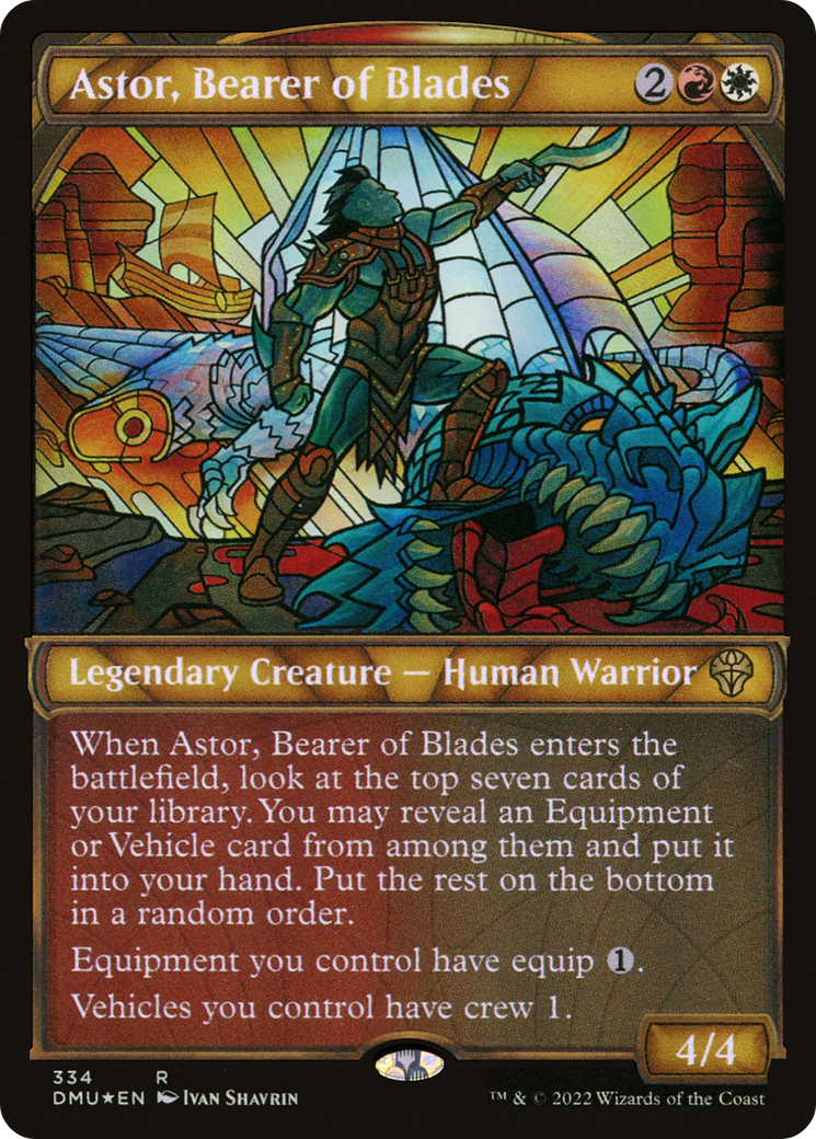 Astor, Bearer of Blades (Textured Foil) (DMU-334) - Dominaria United: (Showcase) Foil