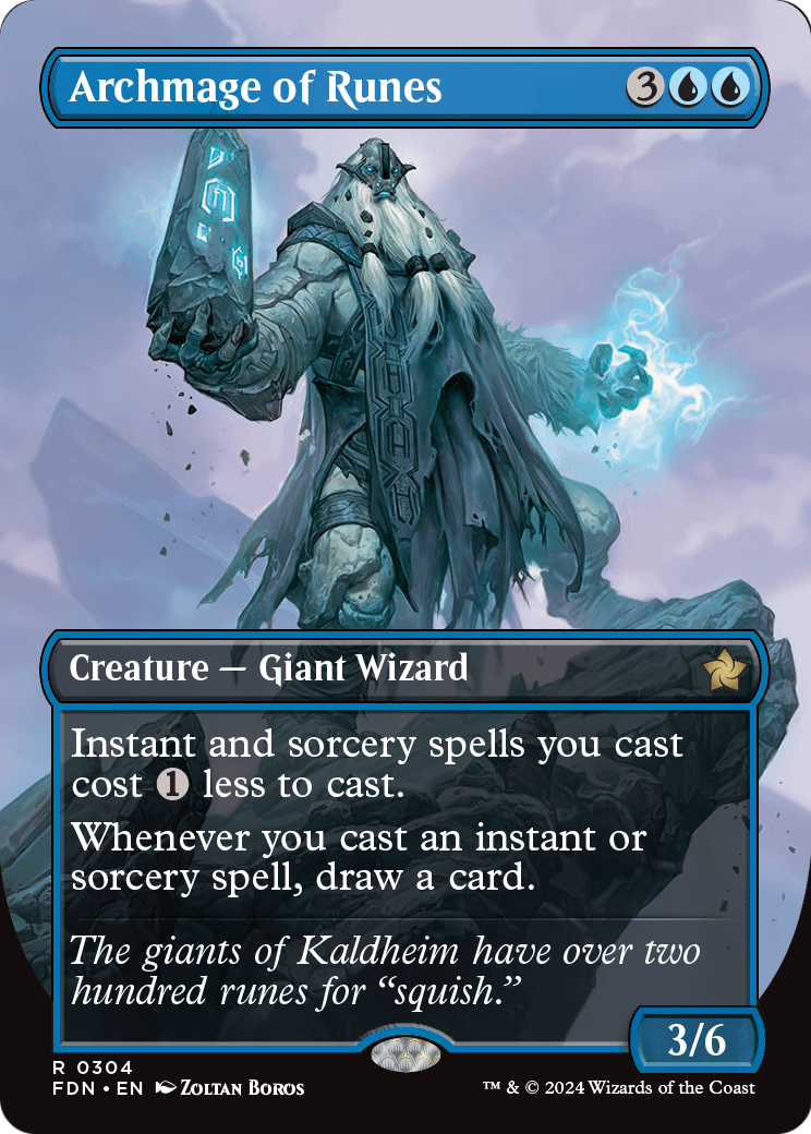 Archmage of Runes (Borderless) (FDN-304) - Foundations Foil