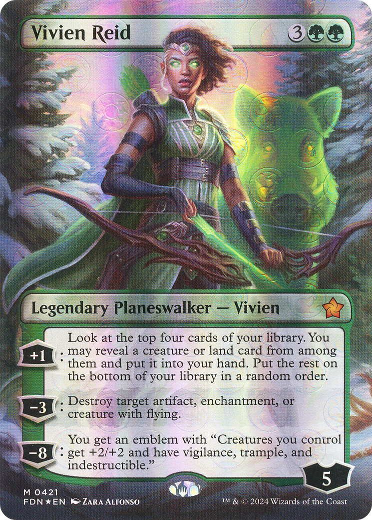 Vivien Reid (Borderless) (Mana Foil) (FDN-421) - Foundations Foil
