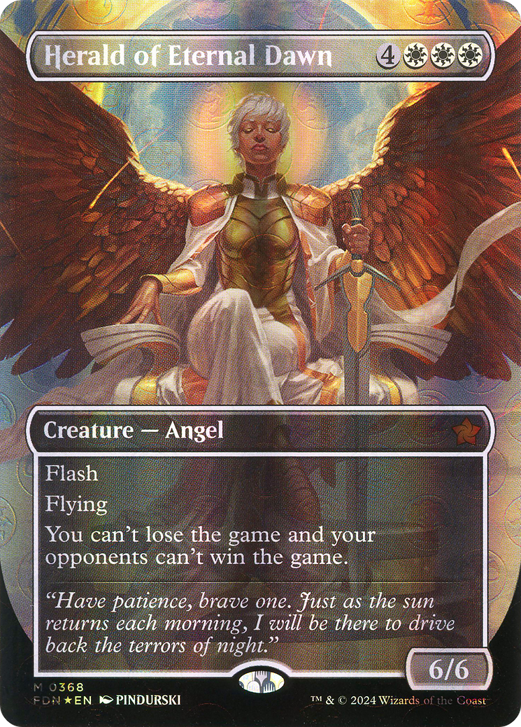 Herald of Eternal Dawn (Borderless) (Mana Foil) (FDN-368) - Foundations Foil
