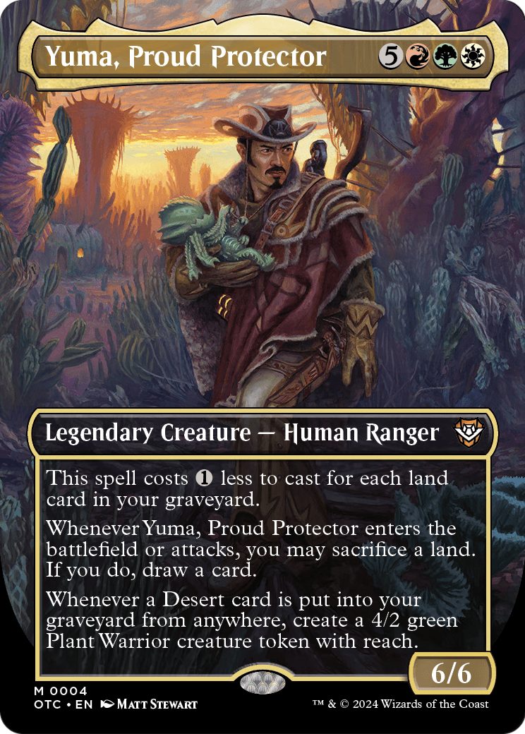 Yuma, Proud Protector (Borderless) (OTC-004) - Outlaws of Thunder Junction Commander Foil