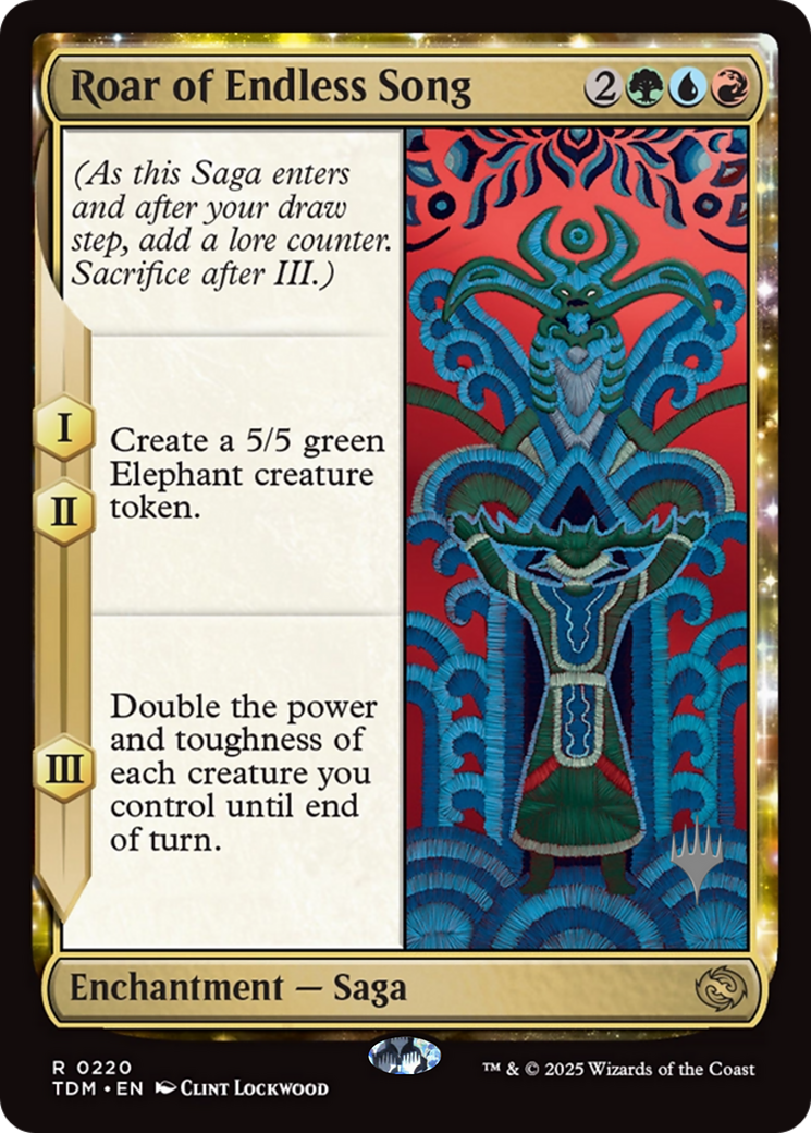 Roar of Endless Song (PPTDM-220) - Promo Pack: Tarkir: Dragonstorm: (enchantment) Foil