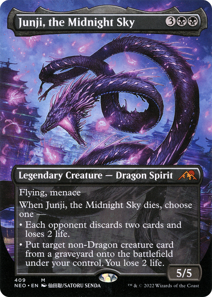 Junji, the Midnight Sky (Borderless) (NEO-409) - Kamigawa: Neon Dynasty