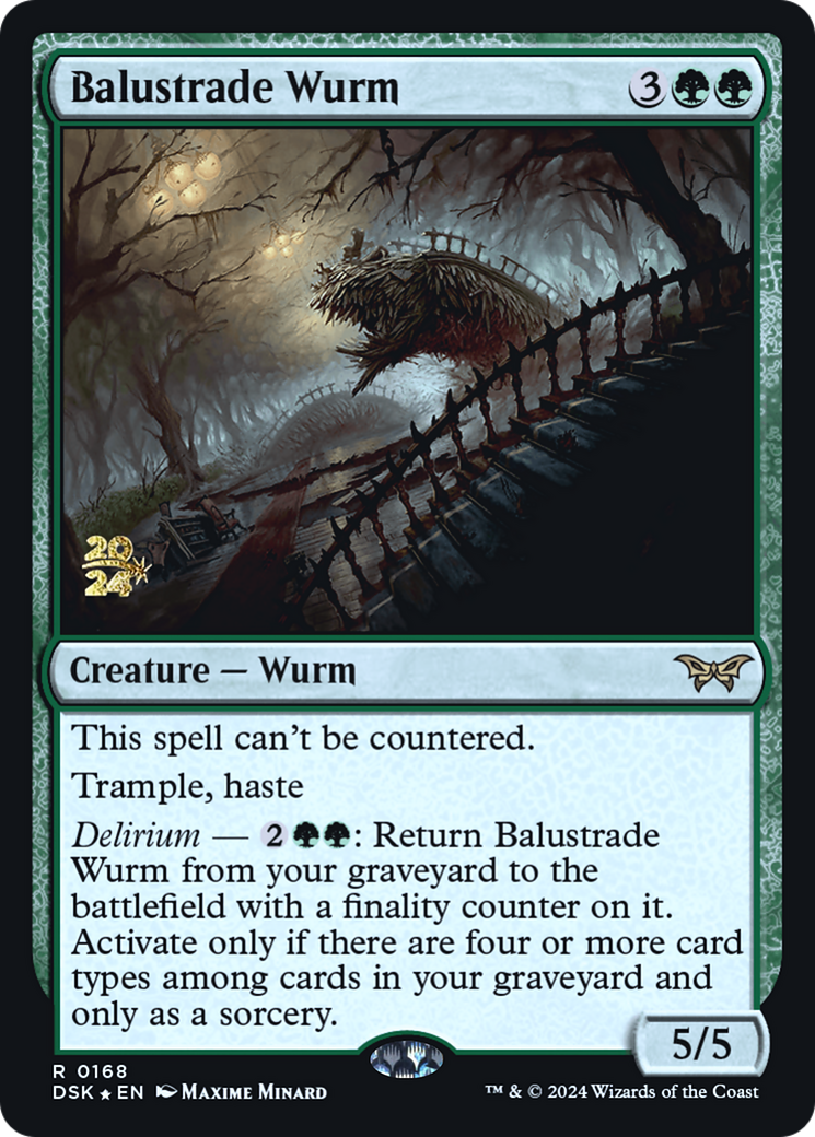 Balustrade Wurm (PRE-168) - Duskmourn: House of Horror Promos Foil
