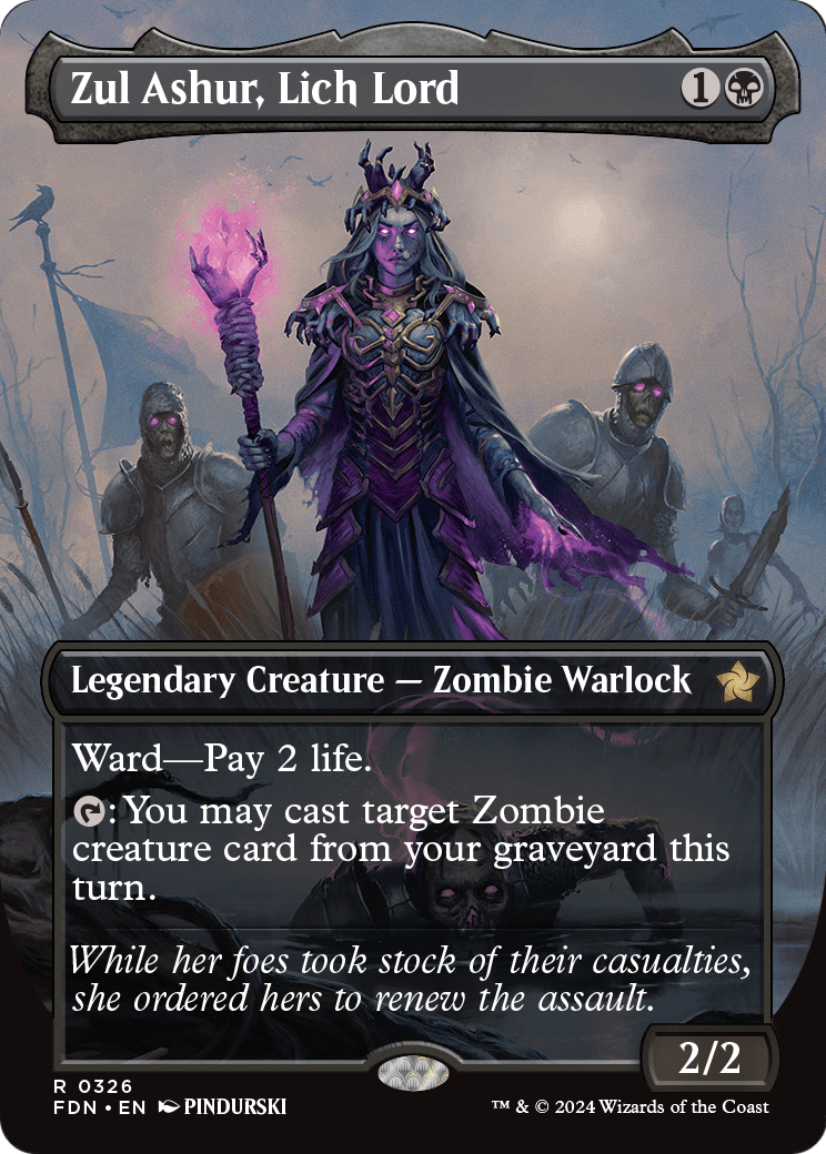 Zul Ashur, Lich Lord (Borderless) (FDN-326) - Foundations Foil