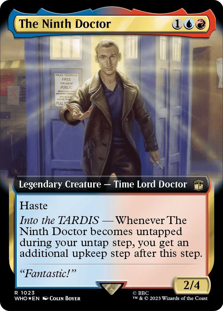 The Ninth Doctor (Extended Art) (Surge Foil) (WHO-1023) - Doctor Who: (Extended Art) Foil
