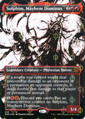 Solphim, Mayhem Dominus (Showcase) (Step-and-Compleat Foil) (ONE-449) - Phyrexia: All Will Be One: (Showcase) (Borderless) Foil