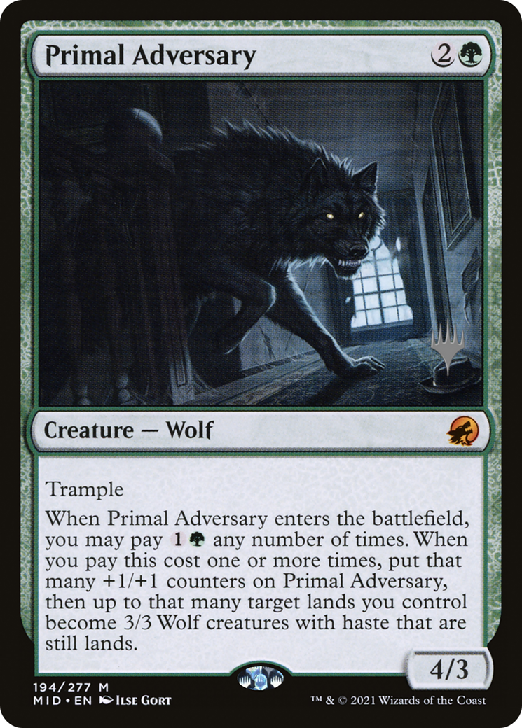 Primal Adversary (PPMID-194) - Innistrad: Midnight Hunt Promos Foil