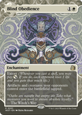 Blind Obedience (WOT-001) - Wilds of Eldraine: Enchanting Tales: (Showcase) (Borderless) Foil