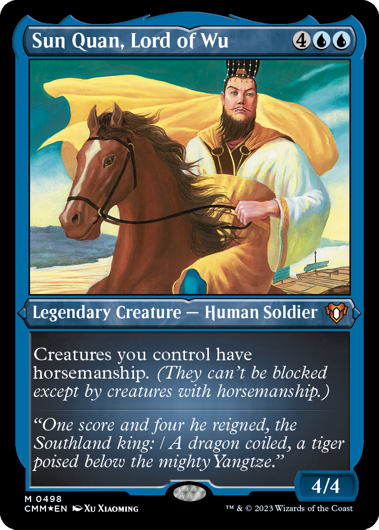 Sun Quan, Lord of Wu (Foil Etched) (CMM-498) - Commander Masters Foil