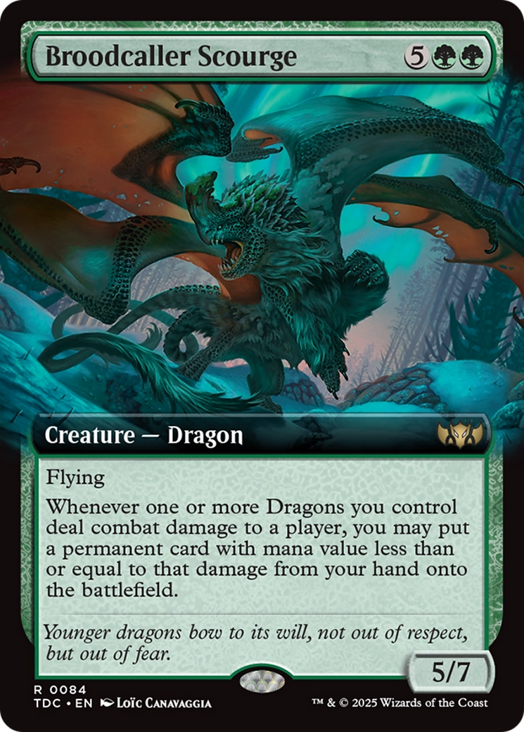 Broodcaller Scourge (Extended Art) (TDC-084) - Commander: Tarkir: Dragonstorm: (Extended Art)