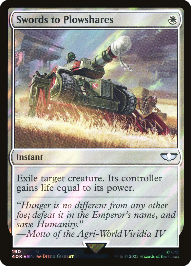 Swords to Plowshares (Surge Foil) (40K-190) - Warhammer 40,000 Commander Foil