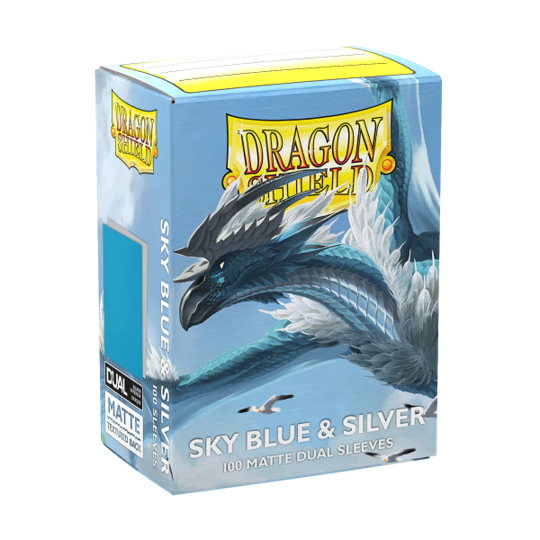Dragon Shield Dual Matter Sleeves 100CT: Sky Blue / Silver
